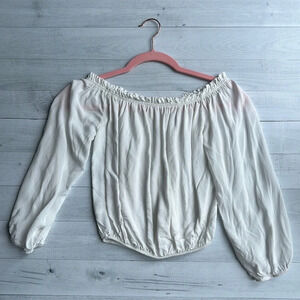 Brandy Melville White Off the Shoulder Top OS
